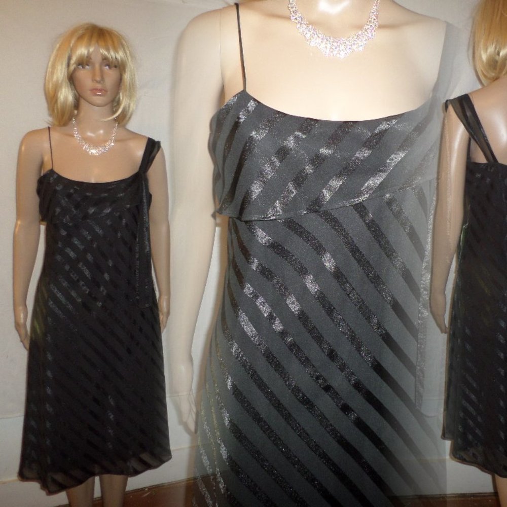 Black Shimmer Dress with Beautiful Shimmer Stripes